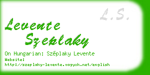 levente szeplaky business card