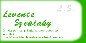 levente szeplaky business card